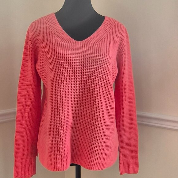 Tommy Bahama 100% Cotton Sweater, Size S, Coral Pink - Picture 4 of 6
